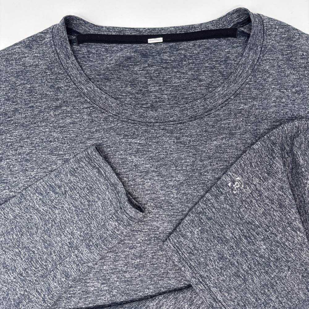 Lululemon Metal Vent Tech Long Sleeve Shirt Mens Heathered Blue Grey Performance